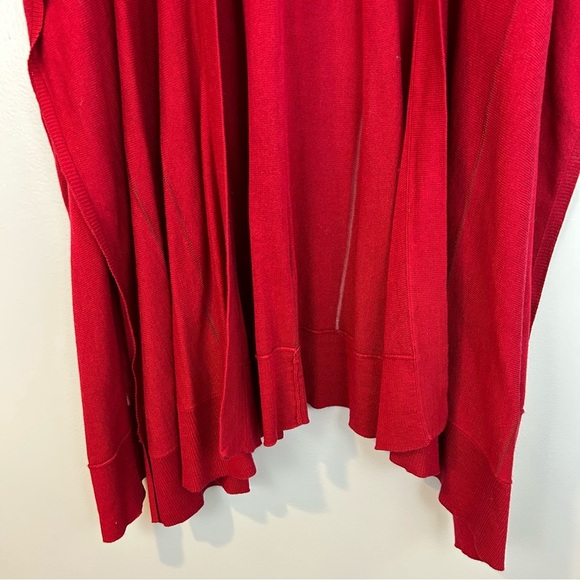 NWT Chico's Red Shadow Stripe Ruana Shawl/Covering Long Cardigan Sweater O/S - Picture 9 of 13